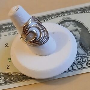 .925 Sterling Silver Side Loop Ring